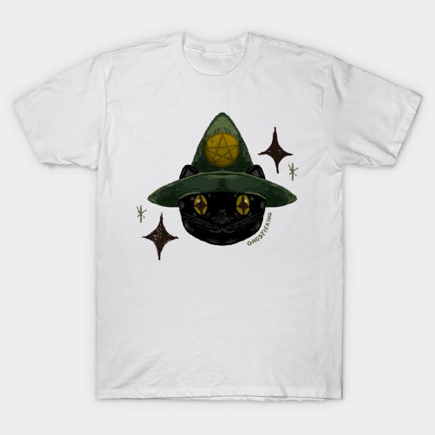 Bub, The Familiar Cat | Sticker Version T-Shirt by ghostieking